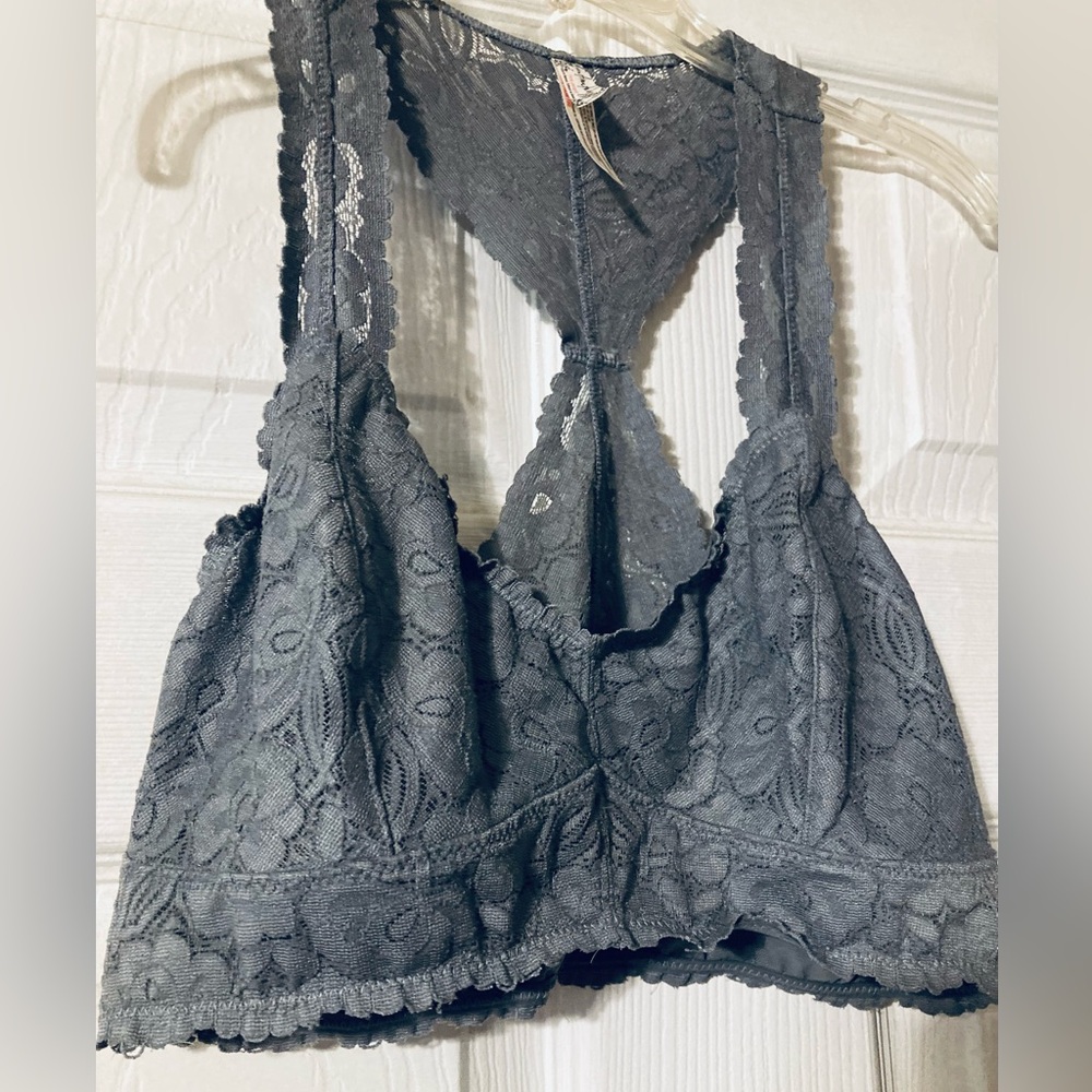 Free People Charcoal Lace Bralette